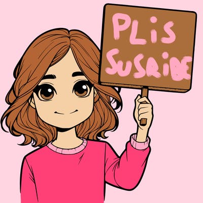 realistic girl holding up a sign