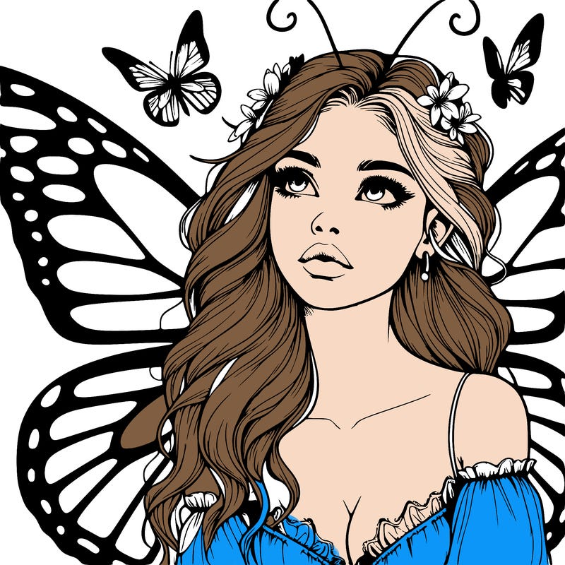butterfly fairy realistic girl