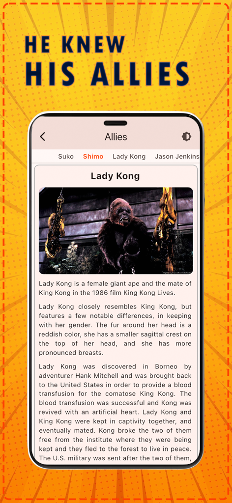 Kong Wiki | KongPedia - Biography of Lady Kong on the Kong Wiki app allies page