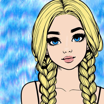 realistic girl with braids