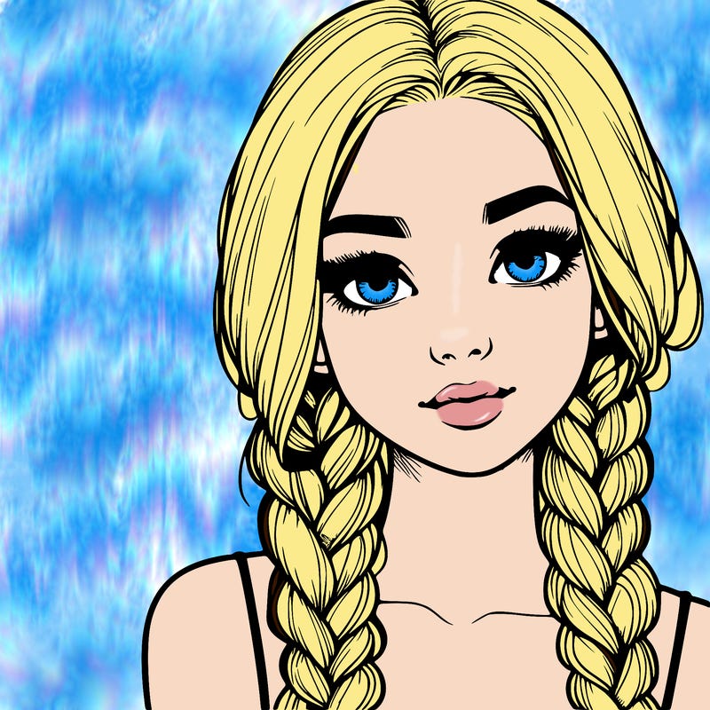 realistic girl with braids