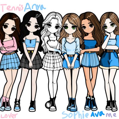 a group of girls realistic