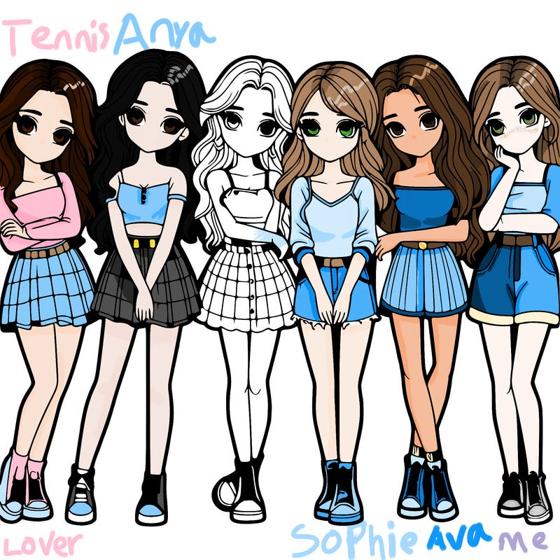 a group of girls realistic