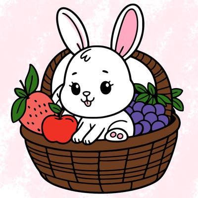bunny in a fruit basket