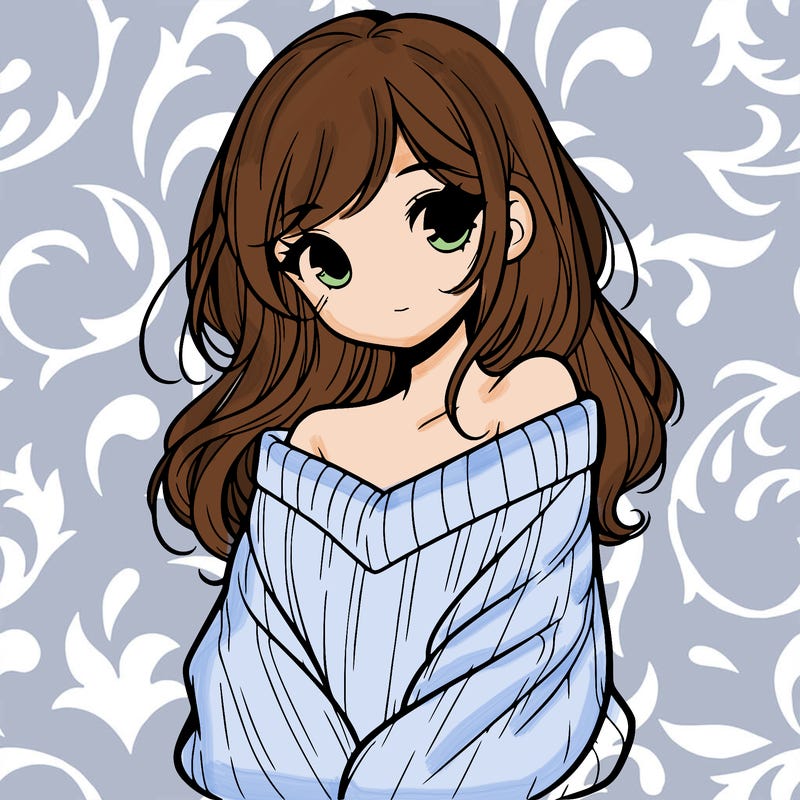 shy pretty girl wearing a sweater that is falling off one shoulder portrait