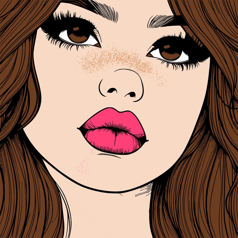really realistic girl with lips