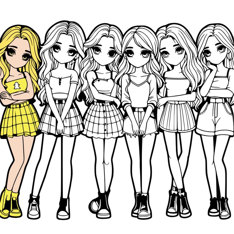 a group of girls realistic