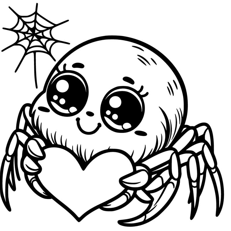 a spider holding a heart