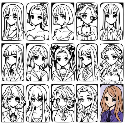 girls that look diffrent anime