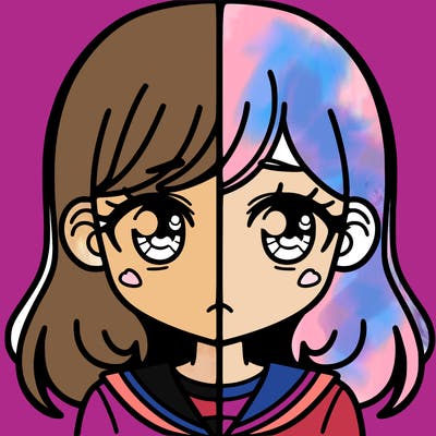a split of a girl