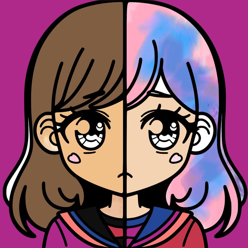 a split of a girl