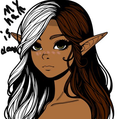 elf girl realistic dark fantasy