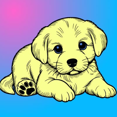 a cute realistic puppy