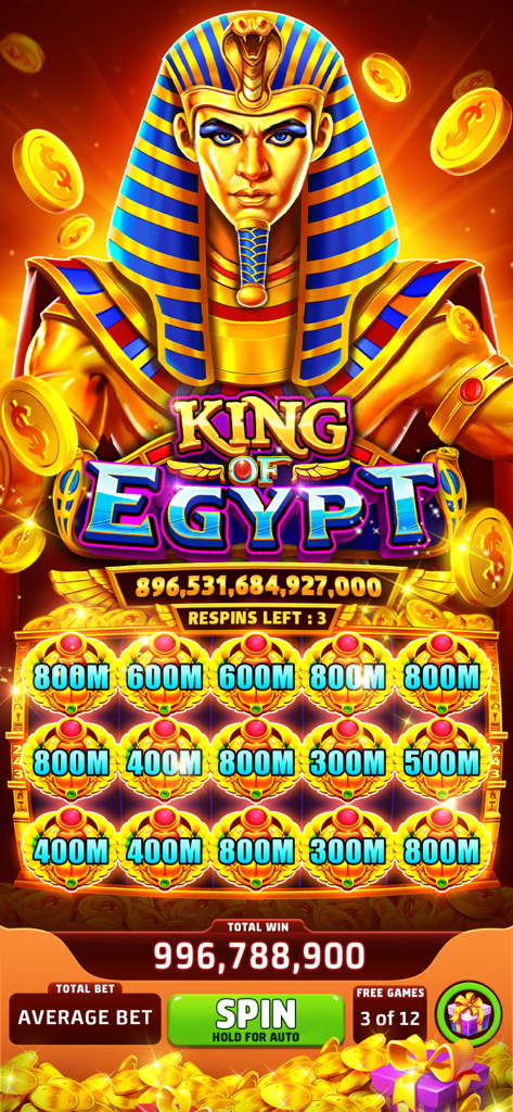 Jugabilidad de la máquina tragaperras egipcia King of Egypt en Jackpot Crush con un faraón egipcio y grandes ganancias de monedas