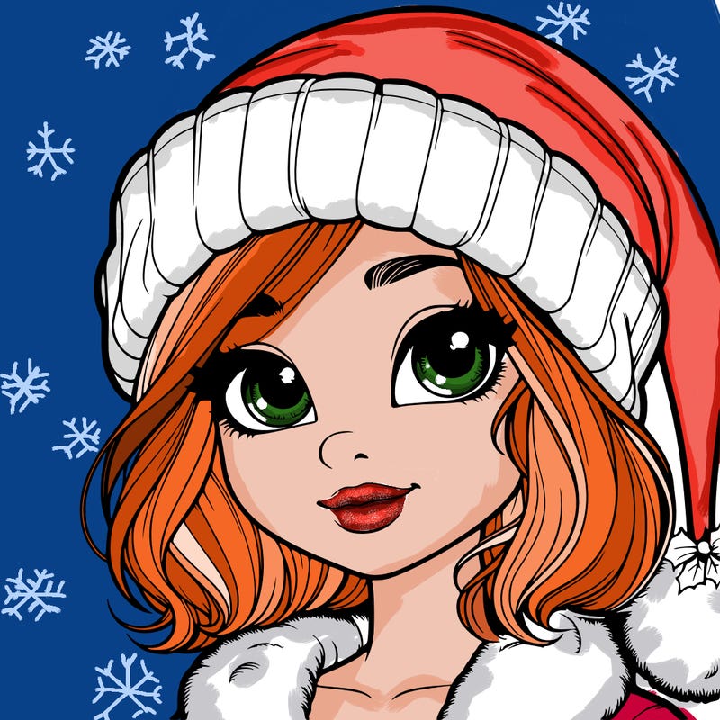 realistic christmas girl