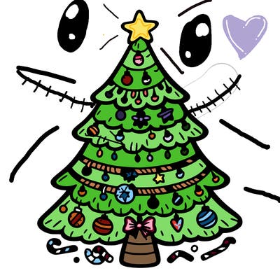 christmas tree with lots of details