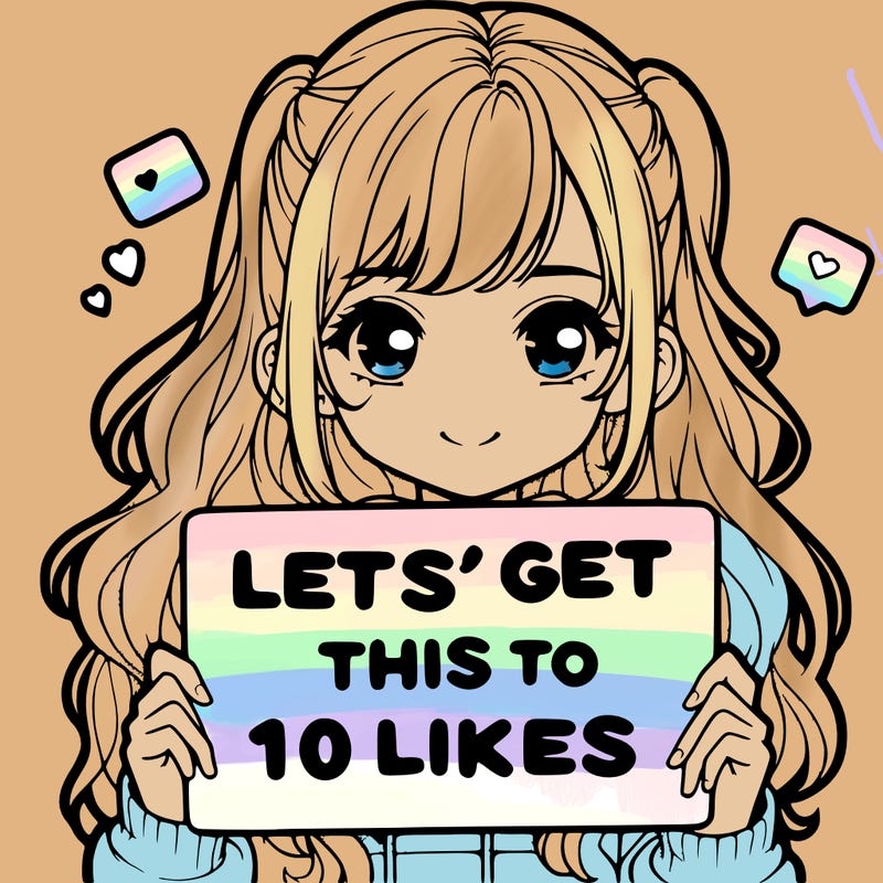 girl holding up sign that says let’s get this to 10 likes realistic