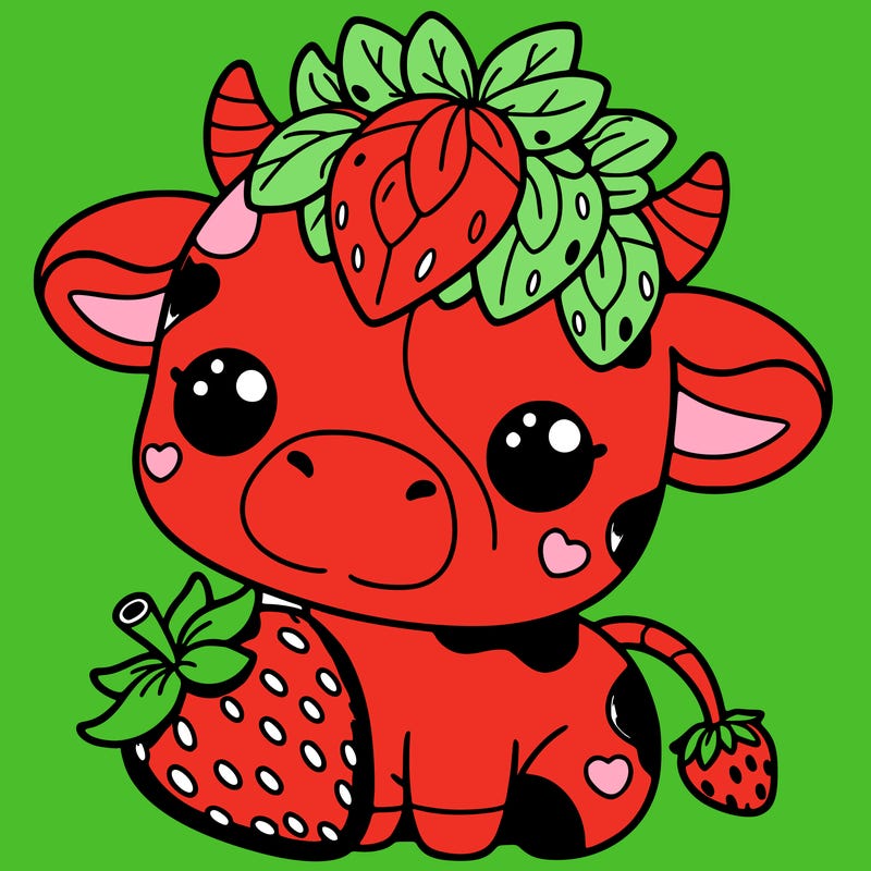 cute strawberry cow