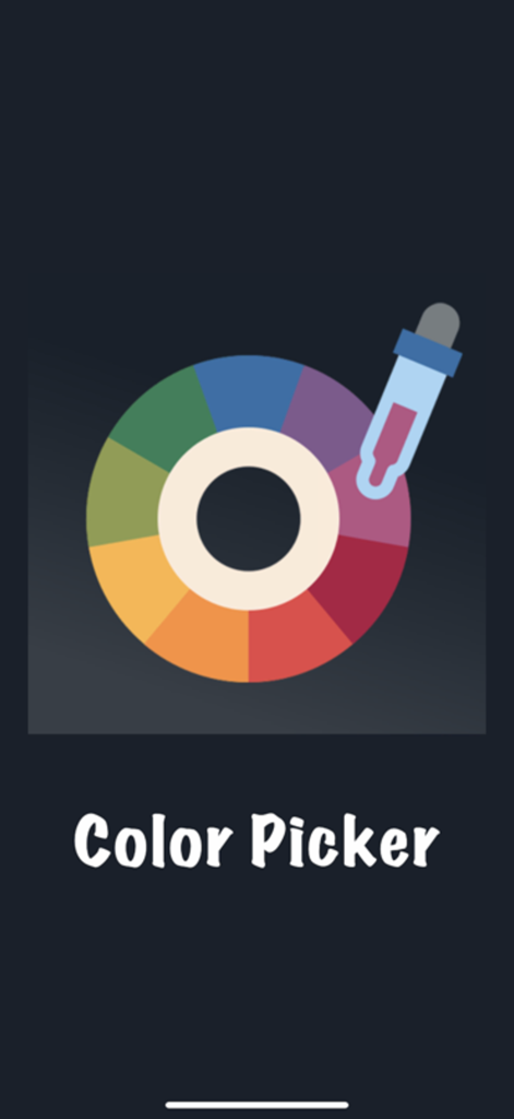 Color Picker App - Color Picker App splash screen with a color wheel and eyedropper icon