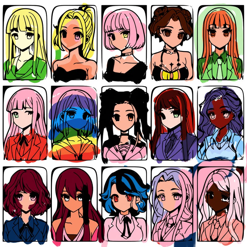 girls that look diffrent anime