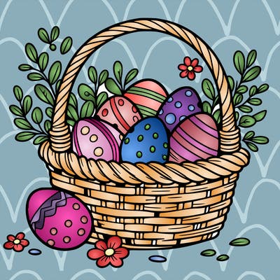 basket filled with easter eggs