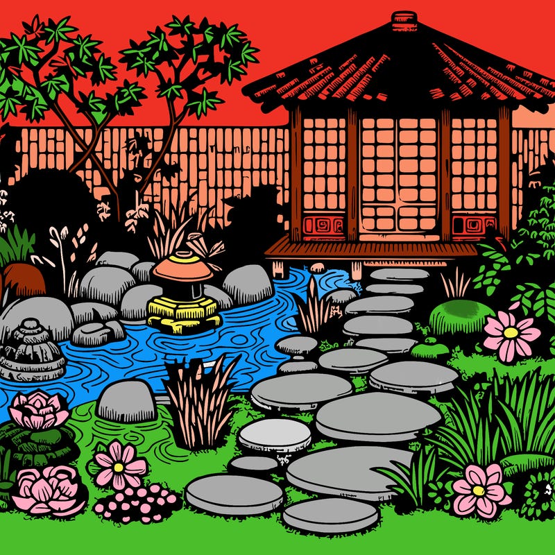 a very detailed zen garden