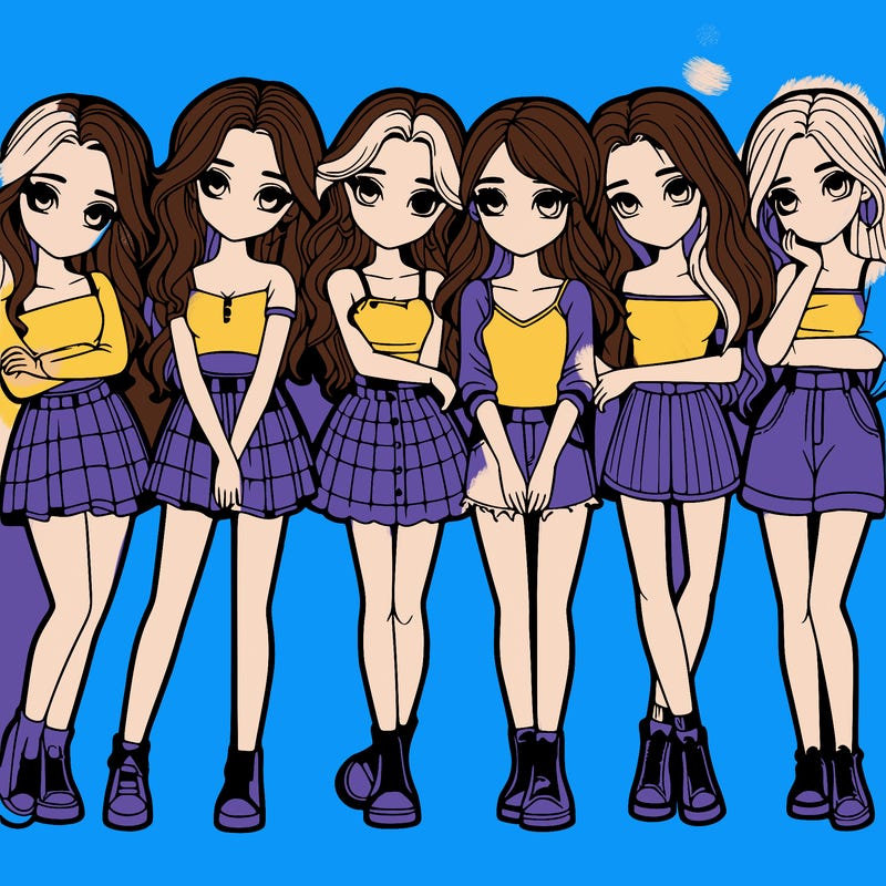 a group of girls realistic