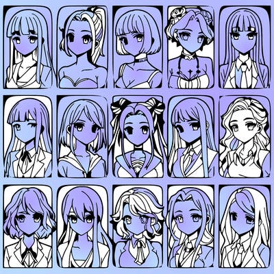 girls that look diffrent anime