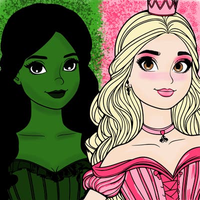 elfaba and glinda realistic girls