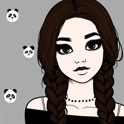 realistic girl with braids