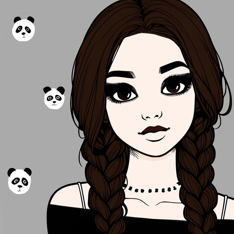 realistic girl with braids