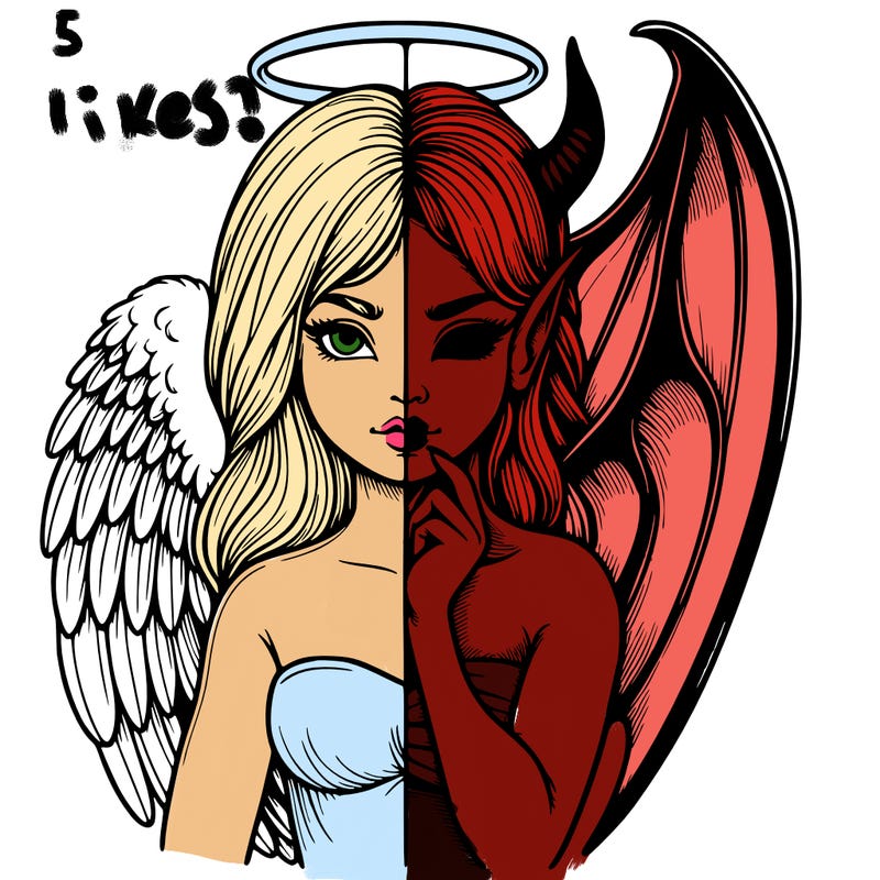 realistic angel half demon