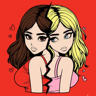 realistic girl split