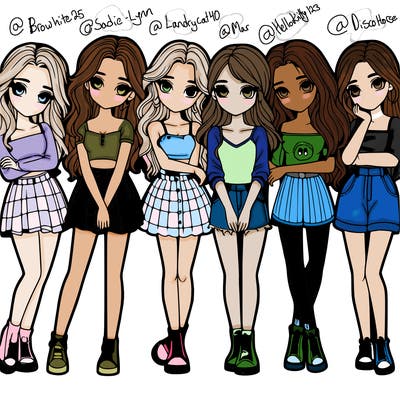 a group of girls realistic