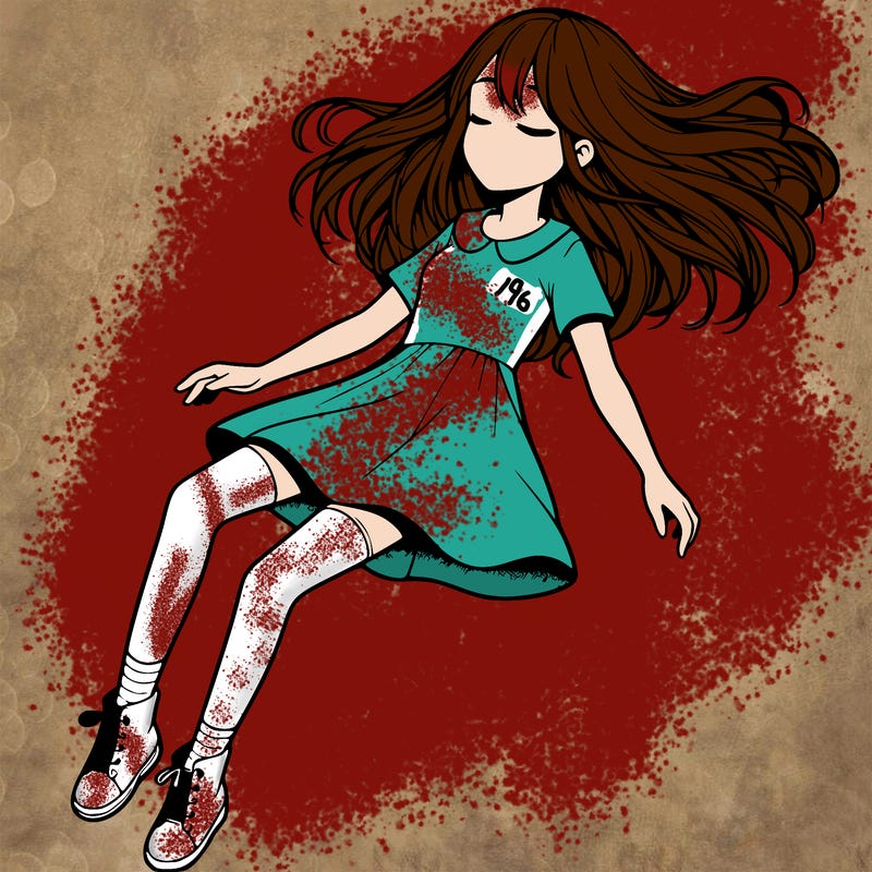 realistic girl floating