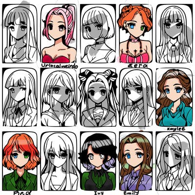 girls that look diffrent anime