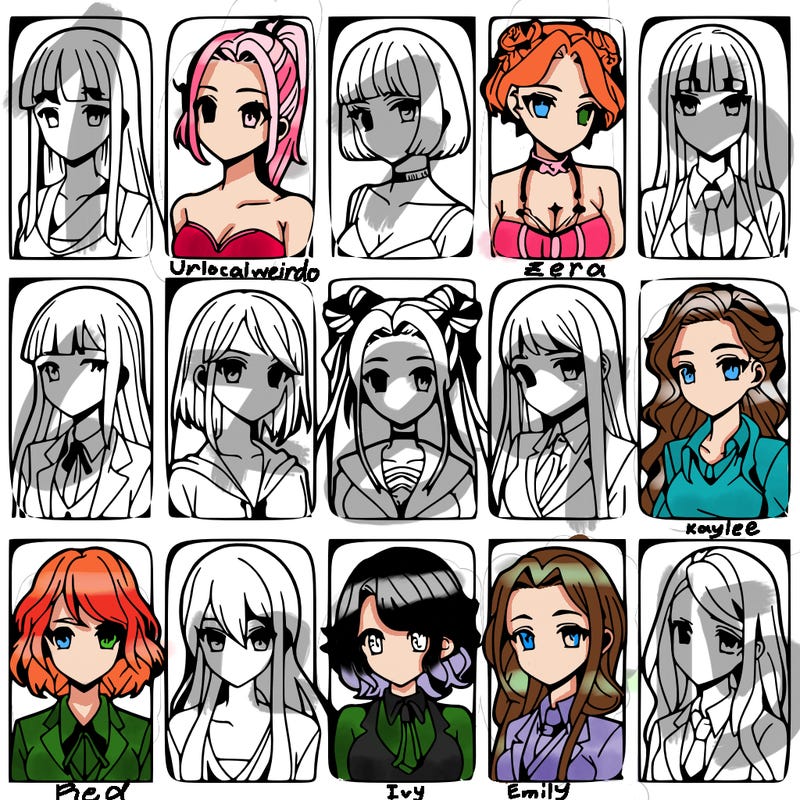 girls that look diffrent anime