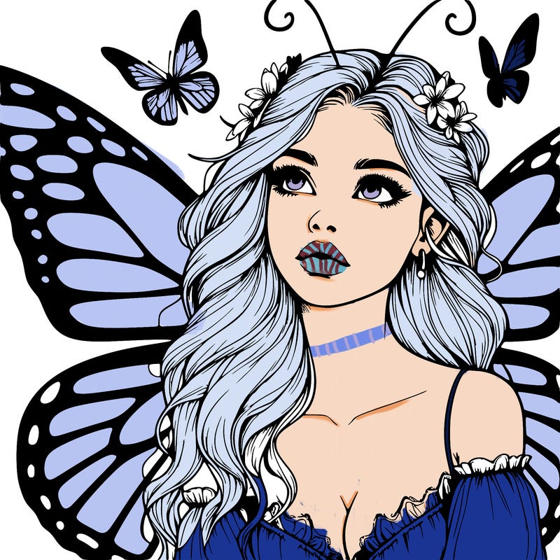 butterfly fairy realistic girl