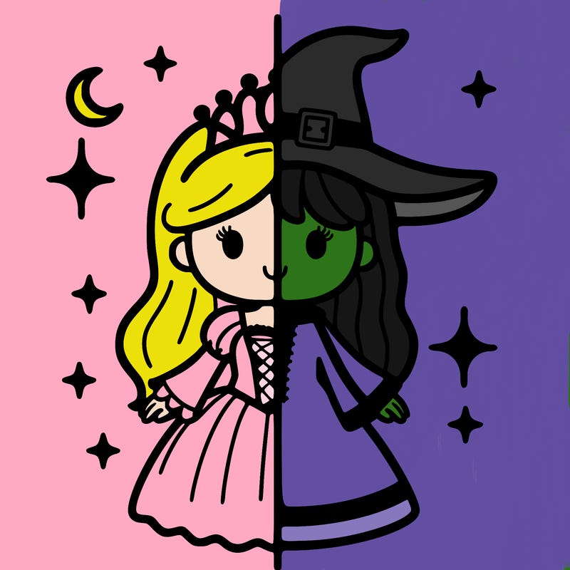 split princess and witch