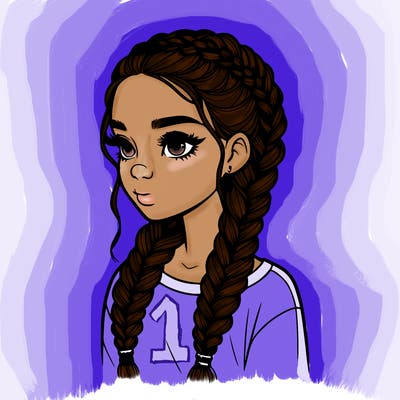 realistic girl with braids