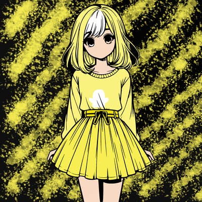 realistic girl with a skirt on