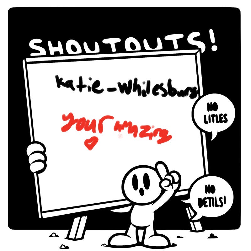 blank canvas that says above it shoutouts