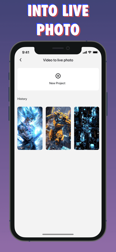 Auto Clicker - Auto Click App - ビデオからダイナミックなライブフォト壁紙を作成するためのインターフェース
