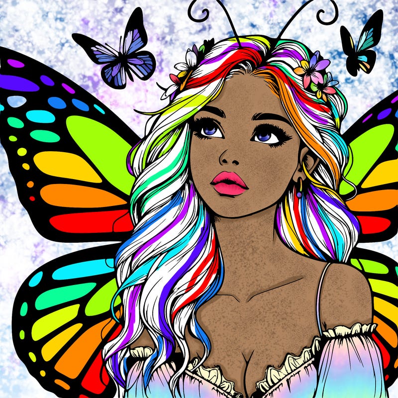 butterfly fairy realistic girl