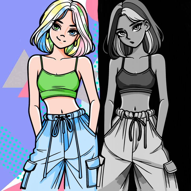 two girls with crop top with baggy pants