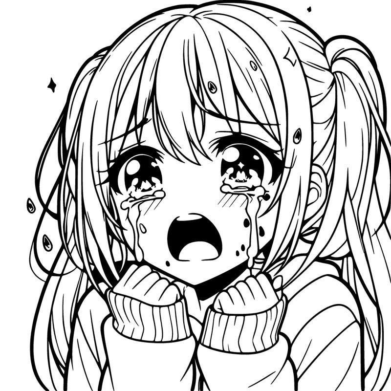 anime girl crying
