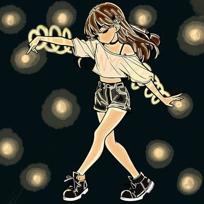 realistic girl danceing