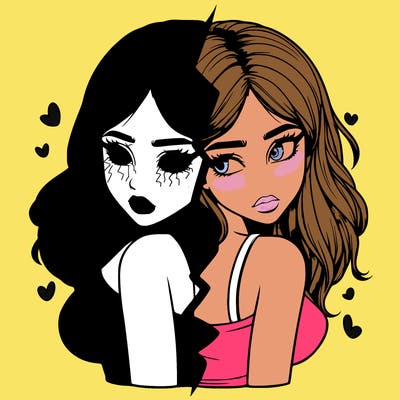 realistic girl split