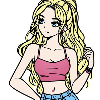girl in crop top