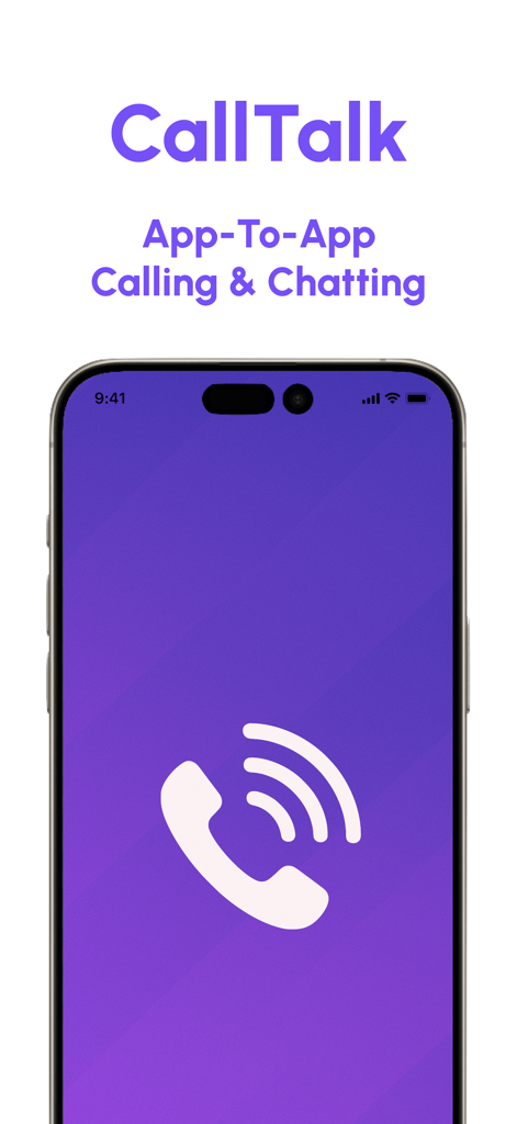 Call App - Text, Voice & Video - CallTalk app interface showing app to app calling and chatting features